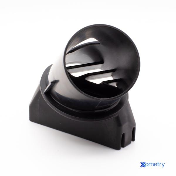 Plastic part manufactured via injection molding